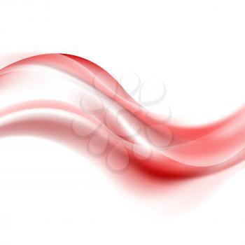Abstract light red wavy lines background. Vector waves illustration design