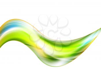 Colorful shiny waves abstract art background. Vector wavy design