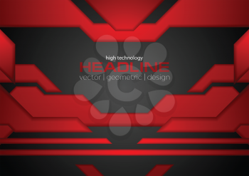 Abstract red black tech layout concept background. Vector brochure design