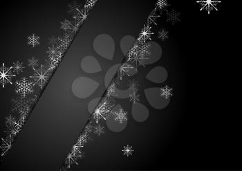 Silver grey snowflakes Christmas corporate background. Vector greeting card design