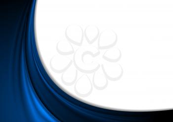 Blue elegant smooth silk waves background. Vector corporate design