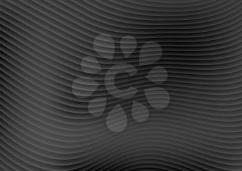 Abstract black waves and lines vector pattern design
