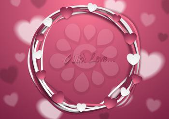 Bright abstract St Valentines Day background. Vector greeting card design