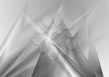 Grey glossy silver metal gradient background. Vector tech graphic design