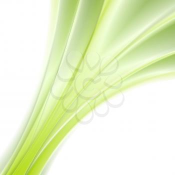 Abstract green smooth waves background. Vector design