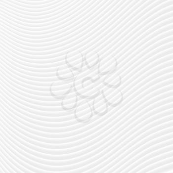 Abstract grey white curved lines and waves vector background