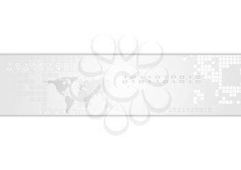 Grey abstract technology banner header vector background