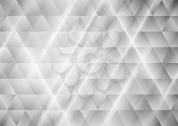Abstract tech grey triangles geometric background. Polygonal mosaic vector design