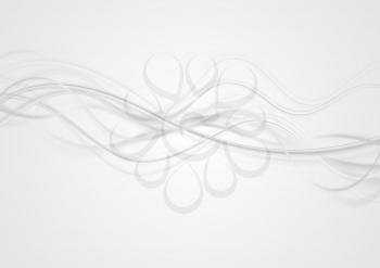 Abstract shiny grey waves background. Vector design