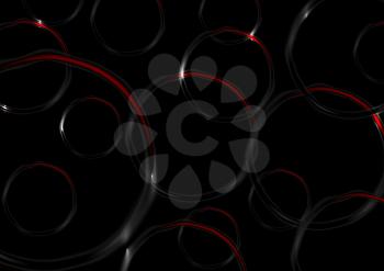 Red and black contrast circles abstract background. Vector tech graphic design