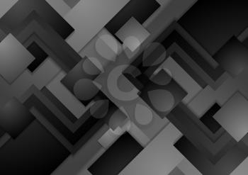 Hi-tech dark grey corporate abstract background. Geometric vector design