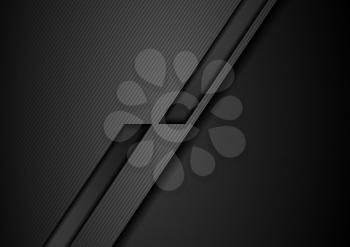 Black tech geometric corporate abstract background. Vector design