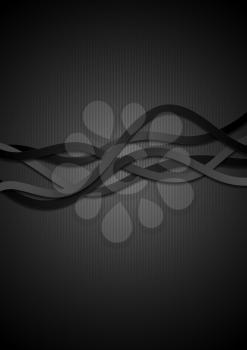 Abstract black corporate waves background. Vector design