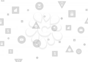Grey social communication tech icons background. Vector illustration