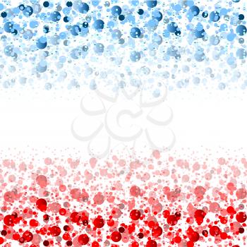 USA flag colors shiny abstract red blue particles vector background