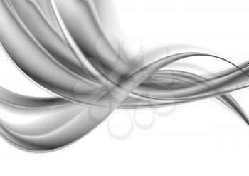 Abstract silver grey blurred waves vector modern background