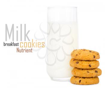 Royalty Free Photo of a Glass of Milk With cookies