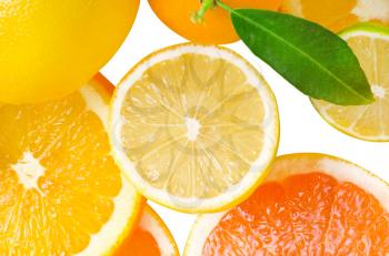 Royalty Free Photo of a Bunch of Citrus Fruit