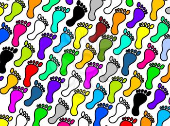 Royalty Free Photo of a Colourful Feet Background