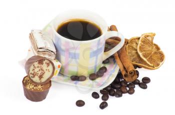 Royalty Free Photo of a Cup of Coffee With Sweets