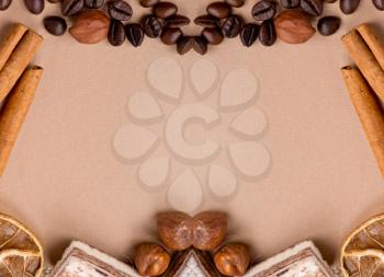 Royalty Free Photo of Coffee Beans and Cinnamon