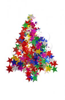 Royalty Free Photo of a Christmas Tree Made of Stars