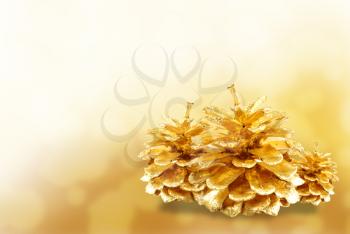 Royalty Free Photo of Gold Pine Cones