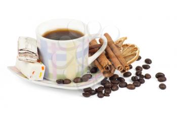Royalty Free Photo of a Cup of Coffee and Sweets