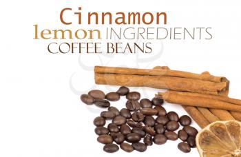Royalty Free Photo of Coffee Beans and Cinnamon Sticks