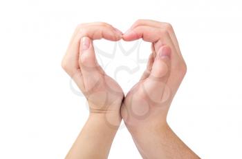 Royalty Free Photo of a Person Forming a Heart With Their Hands