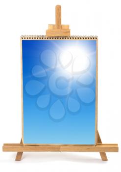 Royalty Free Photo of Artwork on an Easel