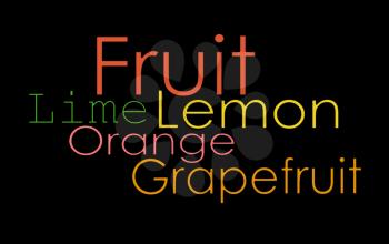 Royalty Free Photo of a Fruit Word Background