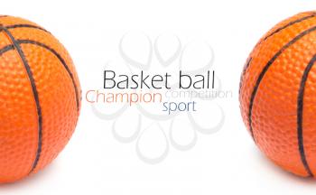 Orange basket ball, photo on the white background