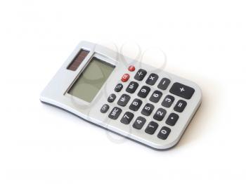Small digital calculator for accountant isolated on white background