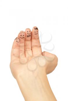 Fingers Family with a space for your text, isolated on white background