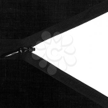  Zipper Unzipping from Black Isolated with a White Background