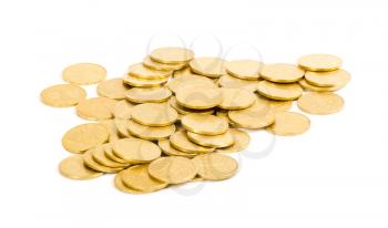 golden coins isolated on white