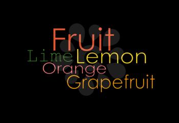 Fruit word background