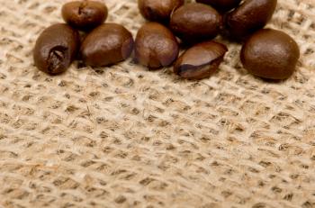 Coffee beans on sack(burlap)