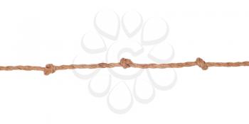 close up of a rope on white background with clipping path