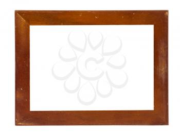 Vintage picture frame, wood plated, white background, clipping path included