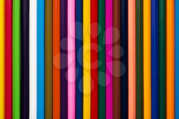Background of colored wood pencils for children's creativity
