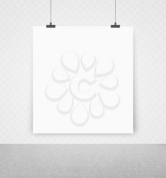 white poster on a wall