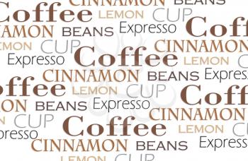Coffee words background