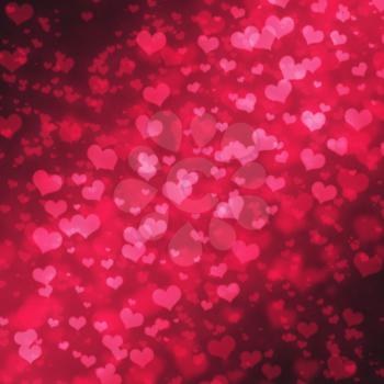 Abstract Glow Soft Hearts for Valentines Day Background Design. 