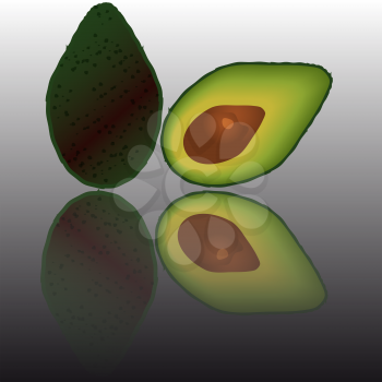 Royalty Free Clipart Image of Avocado