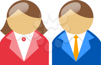 Royalty Free Clipart Image of a Male and Female Avatar