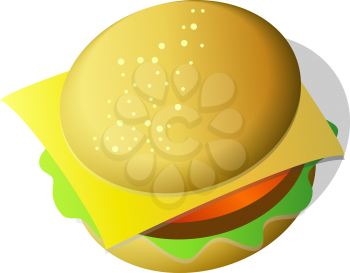 Royalty Free Clipart Image of a Hamburger