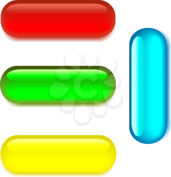 Royalty Free Clipart Image of Rectangular Buttons