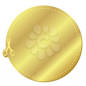 Royalty Free Clipart Image of a Gold Sticker